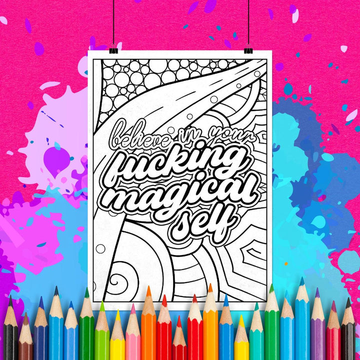 Believe In Your Magical Self | Adult Coloring Page